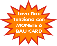 Lava Bau
funziona con
MONETE o
BAU CARD